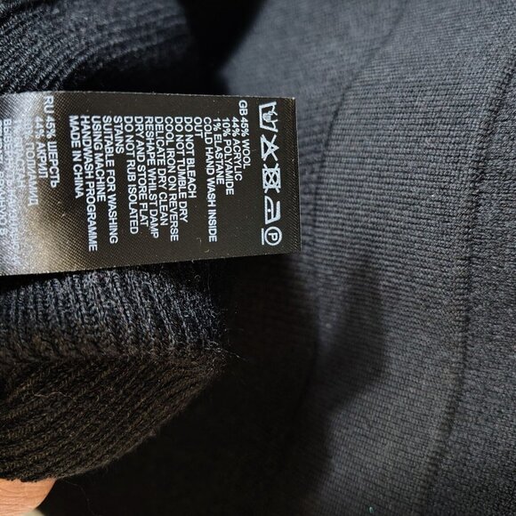 Reiss Gabby Sweater Dress Women's Small Black Wool Blend Long Sleeve Turtleneck - Picture 10 of 13